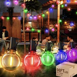 Brand New 98FT Outdoor String Lights Patios LED G40 Globe Light with 32 Shatterproof Bulbs UL Listed Waterproof Hanging Lighting for Backyard Balcony 