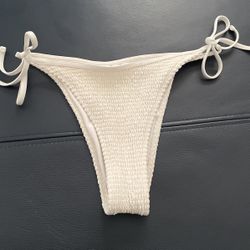 Hollister White Ribbed Bikini Bottom Womens Size Medium