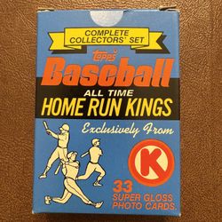 1985 Topps Circle K Home Run Kings 33 Card Set Babe Ruth Hank Aaron Mantle Mays