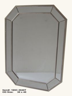 Beaded frame beveled mirror