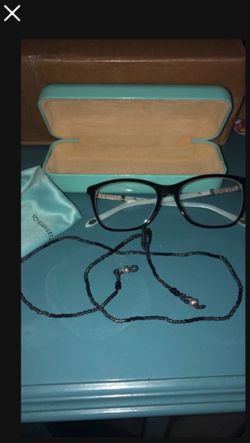 TIFFANY & CO. Eyeglasses Black on Blue w/ Crystals
