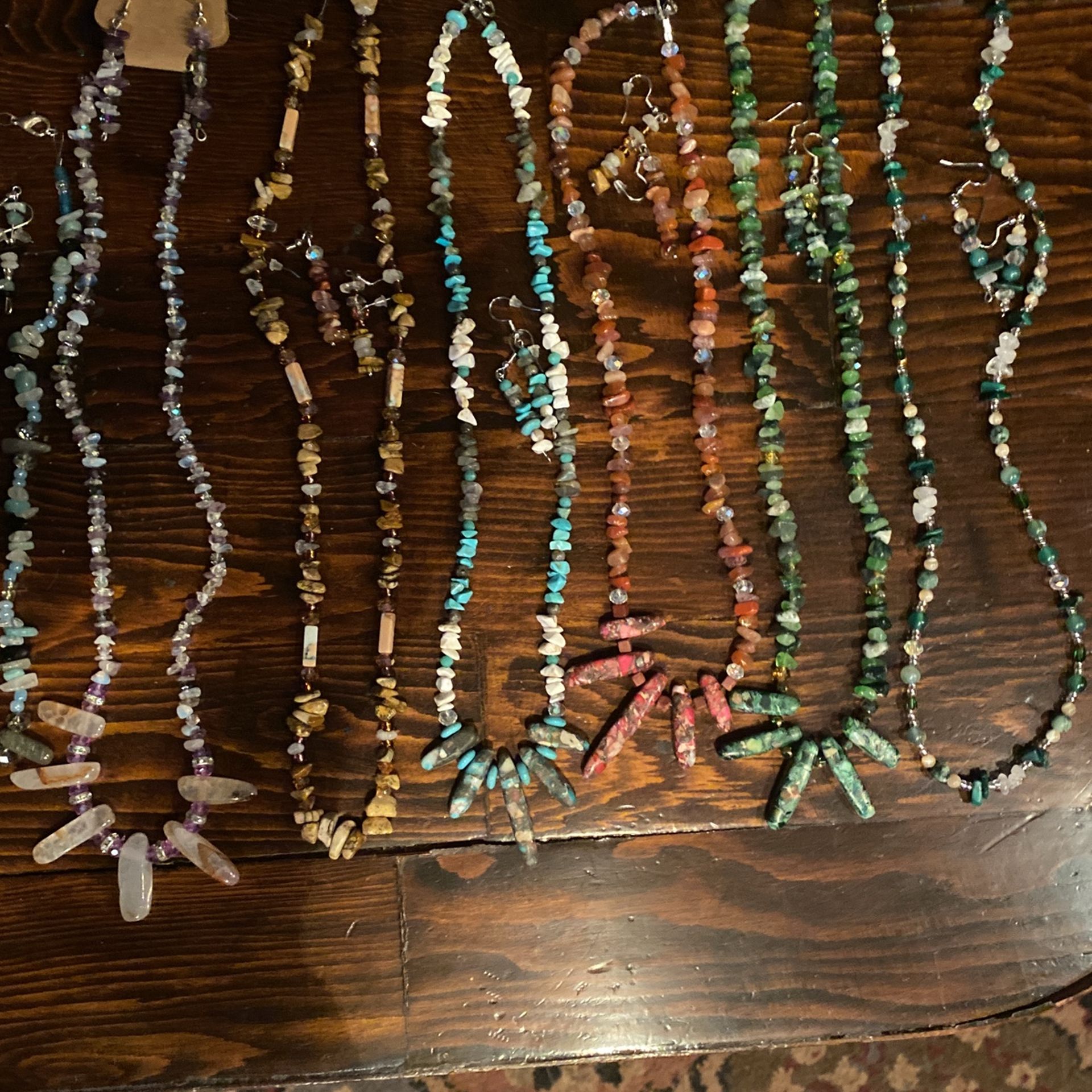 Handmade Gem And Stone Necklace/earring Sets