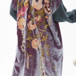 ARATTA Something Magical Velvet Coat Grape Jam jacket floral cover up shawl