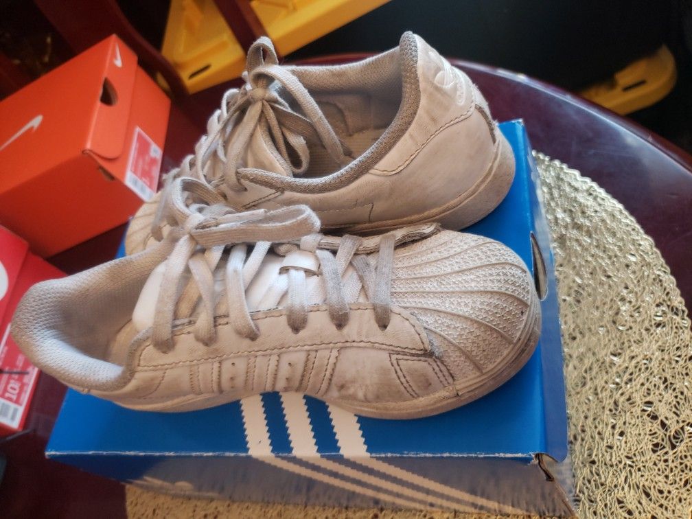 Boys White Adidas Shoes