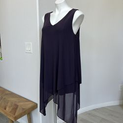NEW Soma Women’s Size L Layered Mesh Asymmetrical Hem Tunic In Nightshade Plum MSRP $69 West Las Vegas See My Listings Summerlin 