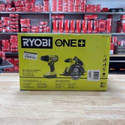 RYOBI ONE+ 18V Cordless 2-Tool Combo Kit with Drill/Driver, Circular Saw, (2) 1.5 Ah Batteries, and Charger