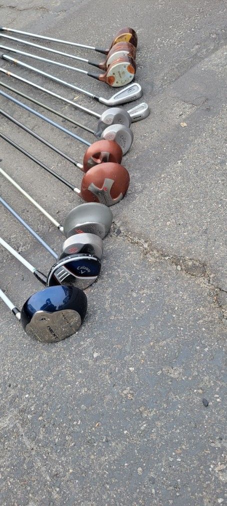 Golf Clubs And Cobra/ Datrek Bag 