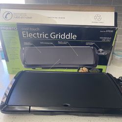 Presto Cool-Touch Electric Griddle (Stock No. 07030), featuring a 10.5" x 20" cooking Surface