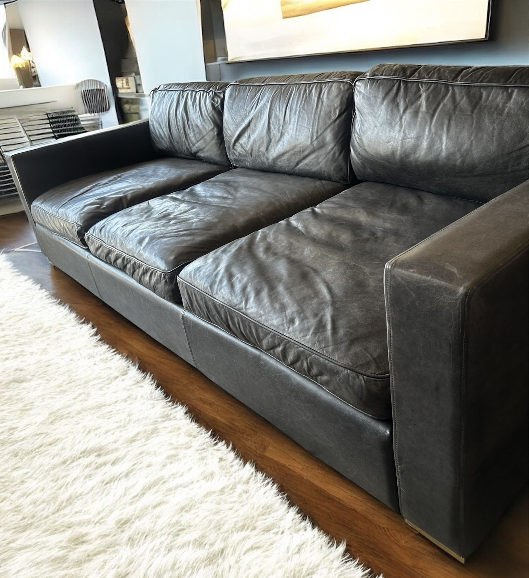 Free Delivery Restoration Hardware Leather Couch