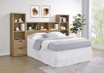 Westpark 3-piece Queen Bedroom Set Bookcase Headboard Pine- Finance Available