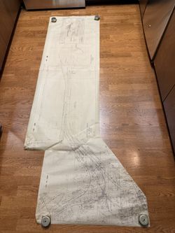 Rare 1963 Seatac Airport Master Blueprint, Overlay, Reverse, Printed Vellum m