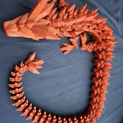 3D Printed Crystal Dragon Crimson Sparkle 
