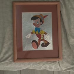 Vintage 1970s 8x10" Dufex Foil Pinocchio Art Print Walt Disney Productions 1970
