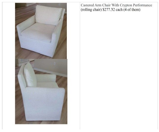 Selling 4 Rolling Chair- Used For Just One Month-