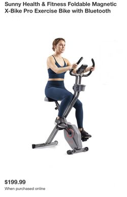 Sunny Health & Fitness Foldable Magnetic X-Bike Pro Exercise Bike