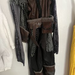 Boys Halloween Costume Viking Boot covers and fur cape