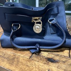 Michael Kors Blue And Gold Shoulder Bag