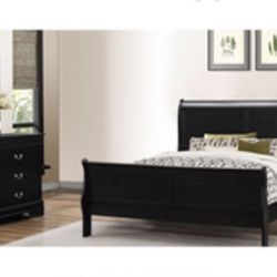 Modern Queen Size Black Complete Bedroom Set