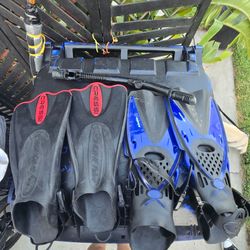 Adult Snorkeling Adjustable Fins Dive Gear Set
