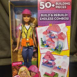 Barbie doll & playset Build & Rebuild Builder Mattel 2016 beach house and treehouse