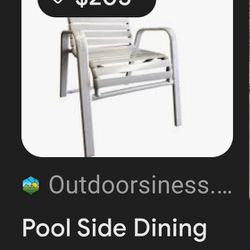 $45  Each No Rust No Corrosion Aluminum Outdoor All Weather White Strap Patio Chairs Pool Chairs Balcony 