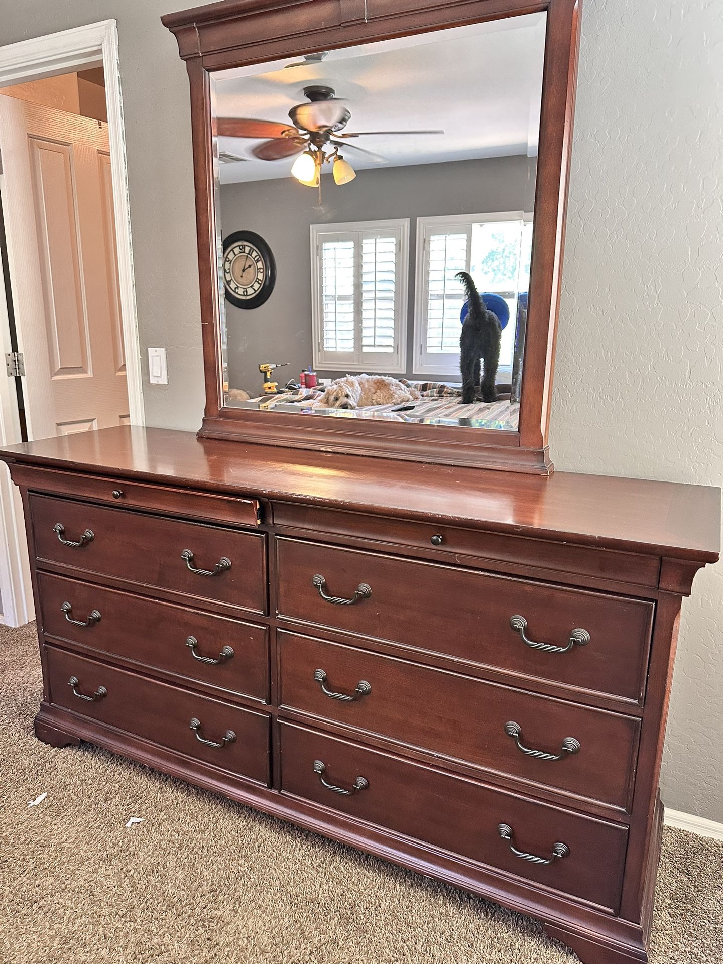 Solid Wood, A Drawer, Dresser With Mirror