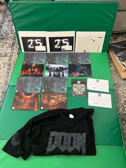Doom Eternal slayers club collection lithographs XL shirt guitar picks