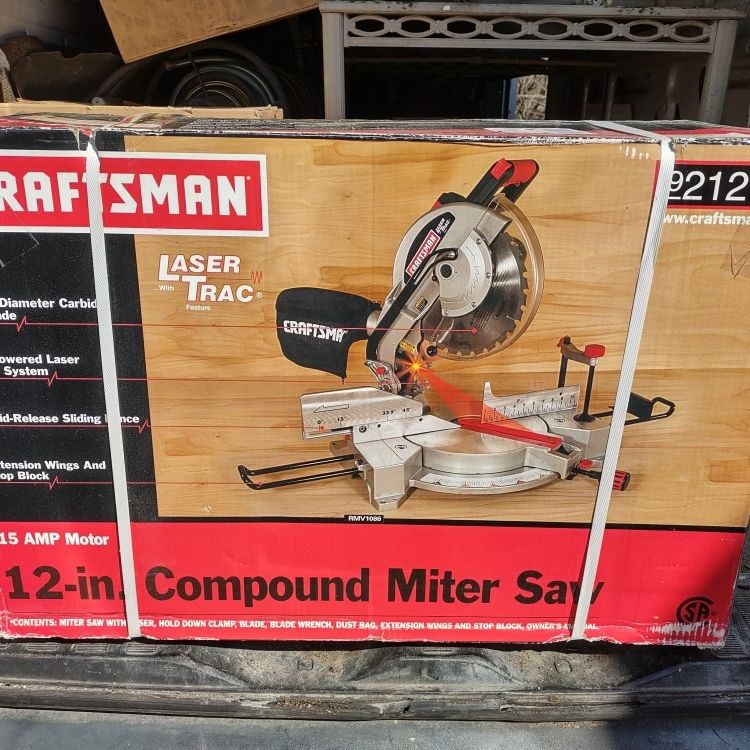 Craftsman 12 inch sliding compound 2024 miter saw with laser trac