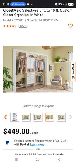 ClosetMaid Selectives 5–10 ft. Custom Closet Organizer White