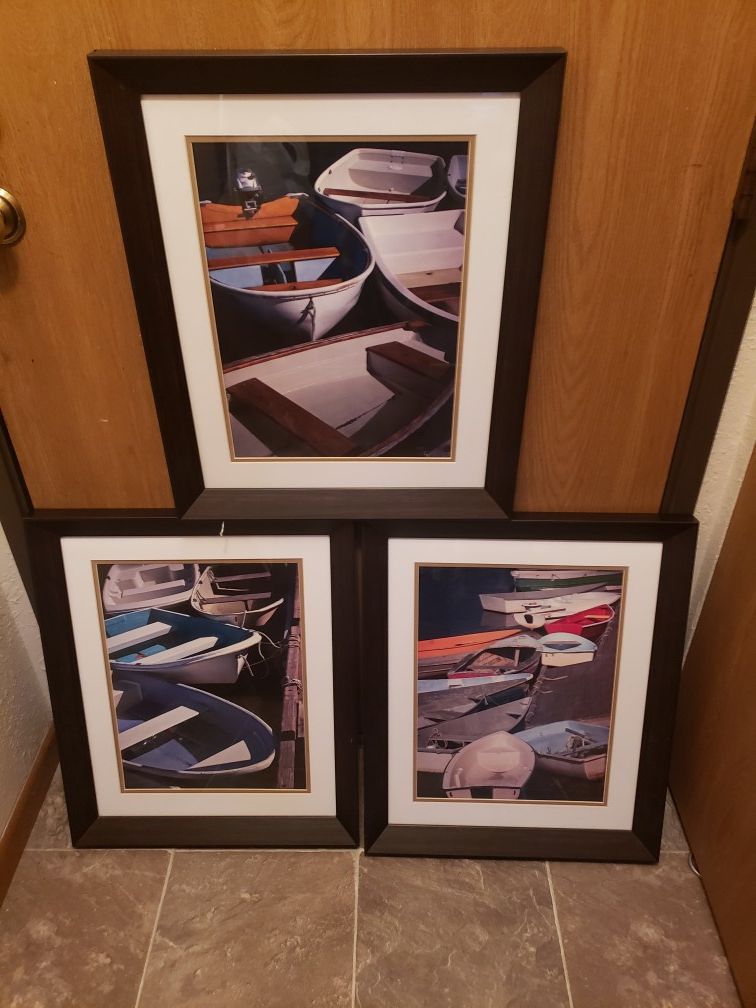 Framed boat pictures