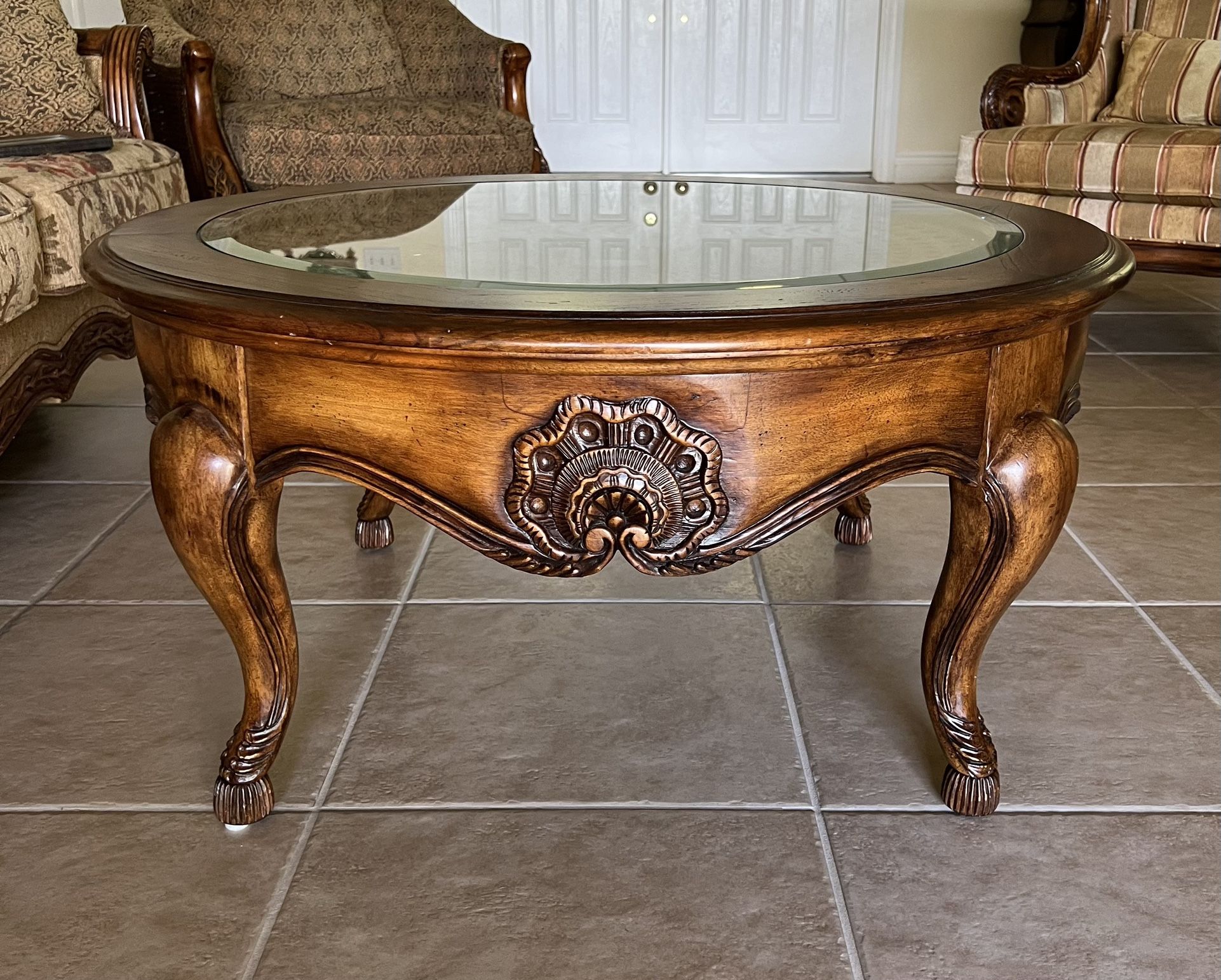Coffee Table And End Table With Glass Top