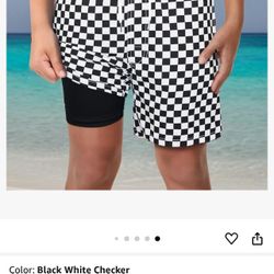 Boys Swim Trunks With Compression Liner Size M 10-12