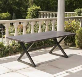 Rolando Brown Metal Outdoor Patio Dining Table