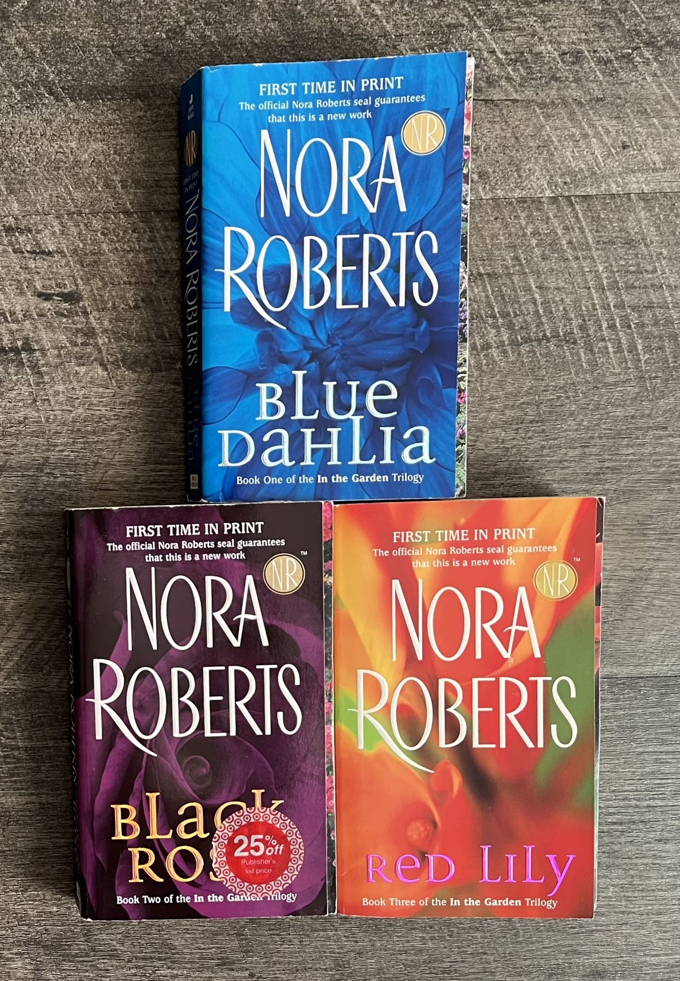Nora Roberts' "IN THE GARDEN" Trilogy (Lot of 3 Books)