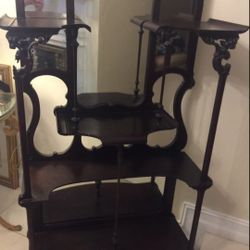 Antique Shelf With Beveled Glass