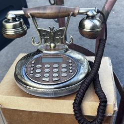 Antique‑Style Brass Telephone w/ Digital Display 