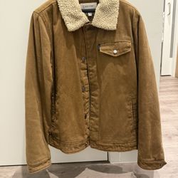 Calvin Klein Sherpa Collar Jacket – Tan Canvas (Men’s Medium)