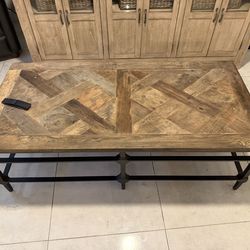 Pottery barn coffee table with matching console table