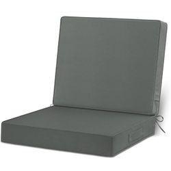 cozyide 22x22 Outdoor Cushions for Patio Furniture, Waterproof Outdoor Chair Cushions with Non-Slip Ties and Handle