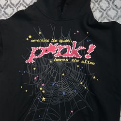 Black And Pink Sp5der Hoodie New