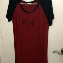 Ekouaer Red with Black Sleeves Nightgown (Please Read Description!)