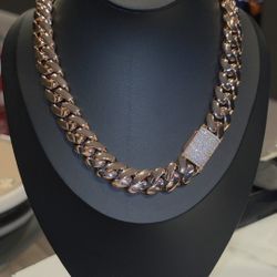 16mm Rose Gold Cuban Link Chain