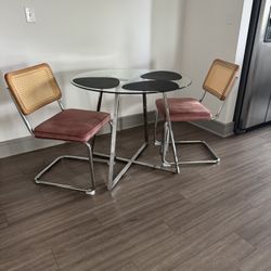 Glass Round Glass Table And Chairs - Move out Sale - Must Go