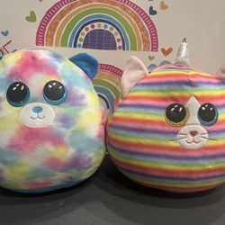 TY SQUISHIE HEATHER  & HOPE LARGE 12 INCH LIKE NEW  Large size