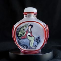 Museum Quality Chinese Inside-Painted Glass Snuff Bottle Republic Period c. 1920