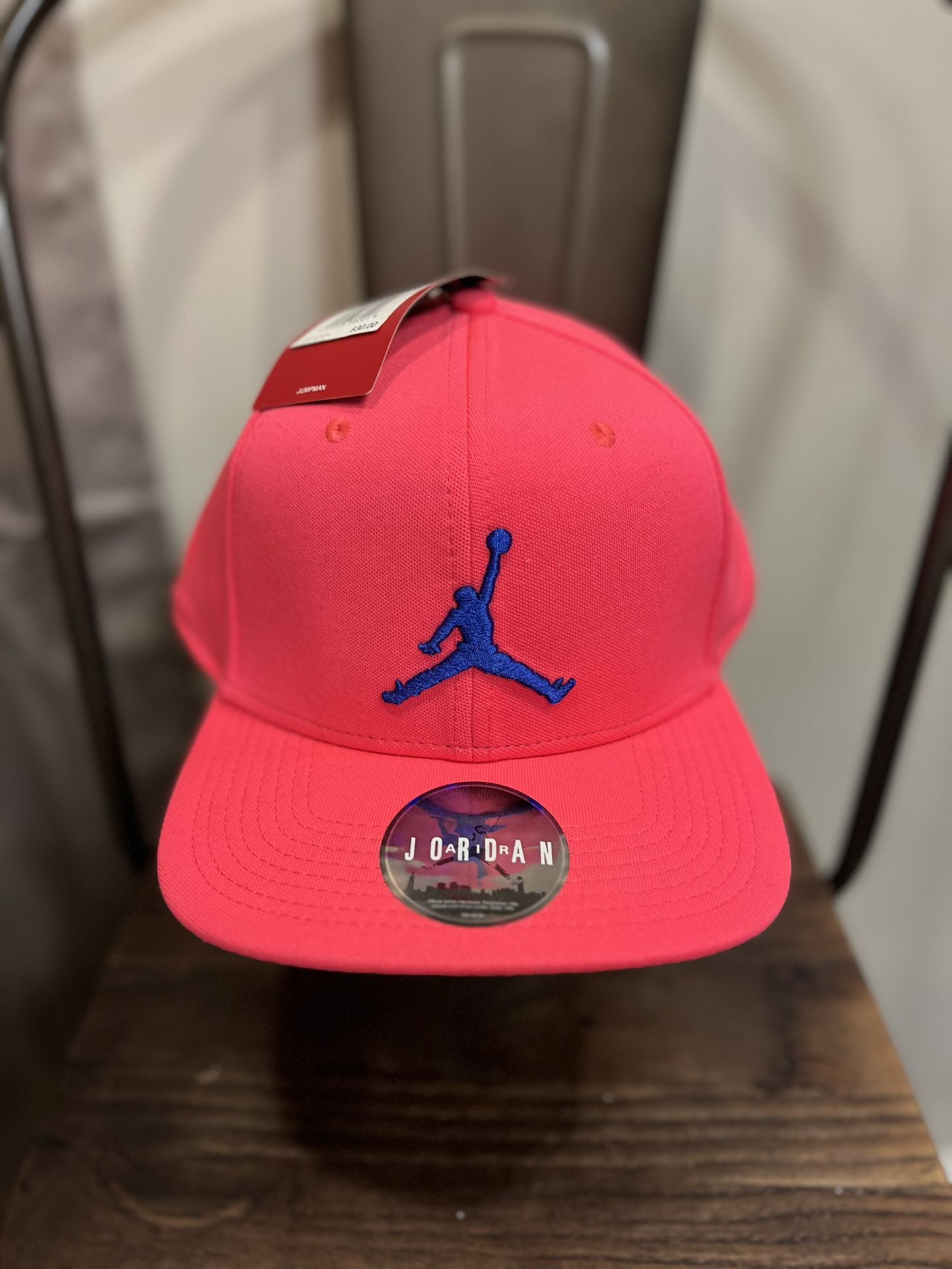 Air Jordan Hat Men Pink Embroidered Blue Logo Jumpman Snap Back Cap New