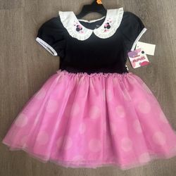 Pink and Black Minnie mouse dress with Tulle Skirt