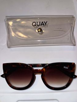 QUAY Tortoiseshell Cat Eye Sunglasses with Case