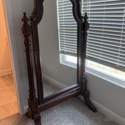 Vintage Full-Length Mirror - Ornate Carved Wood Frame