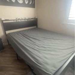 Queen Bed & Bed frame ! Very new! Big Opening On The Bottom